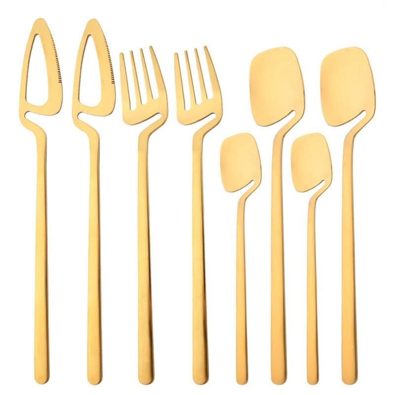 Elegant Matte Gold Stainless Steel Cutlery Set