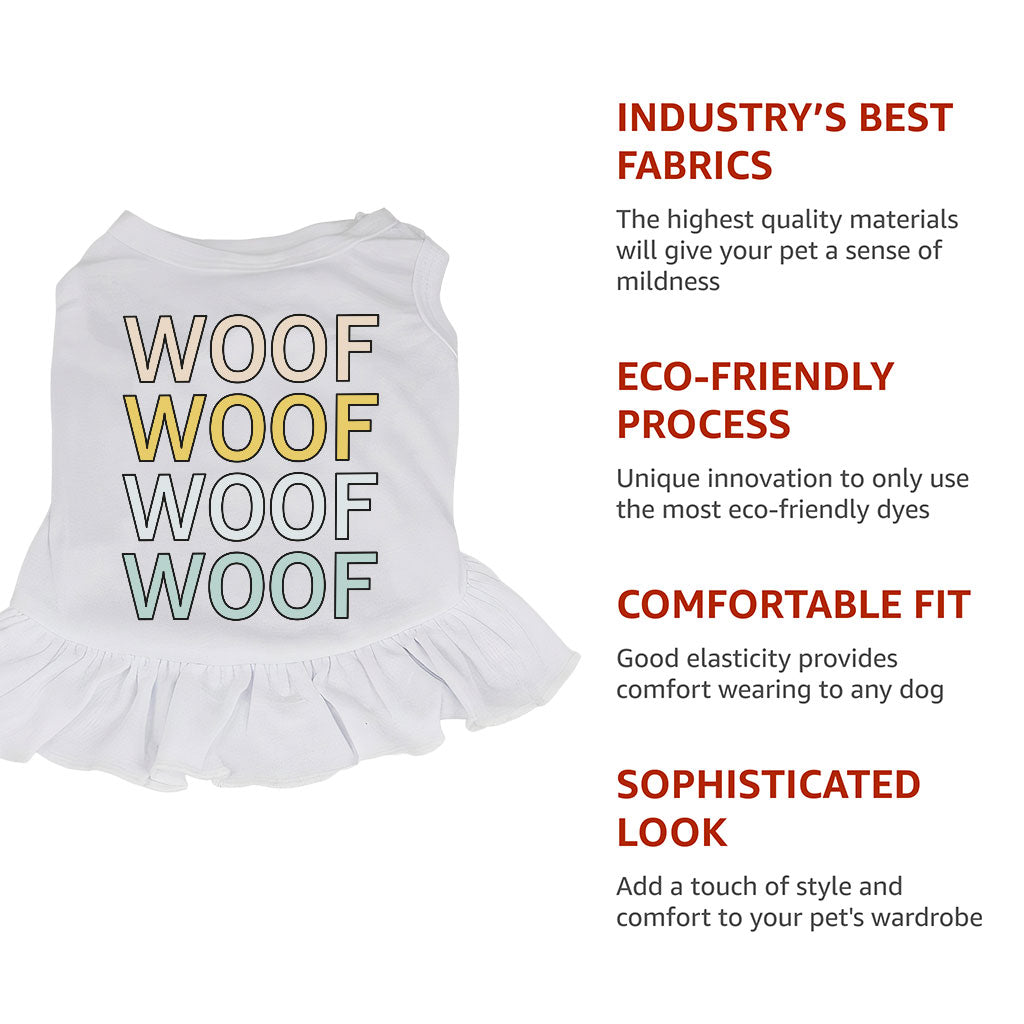 Woof Dog Sundress - Word Art Dog Dress Shirt - Beautiful Dog Clothing