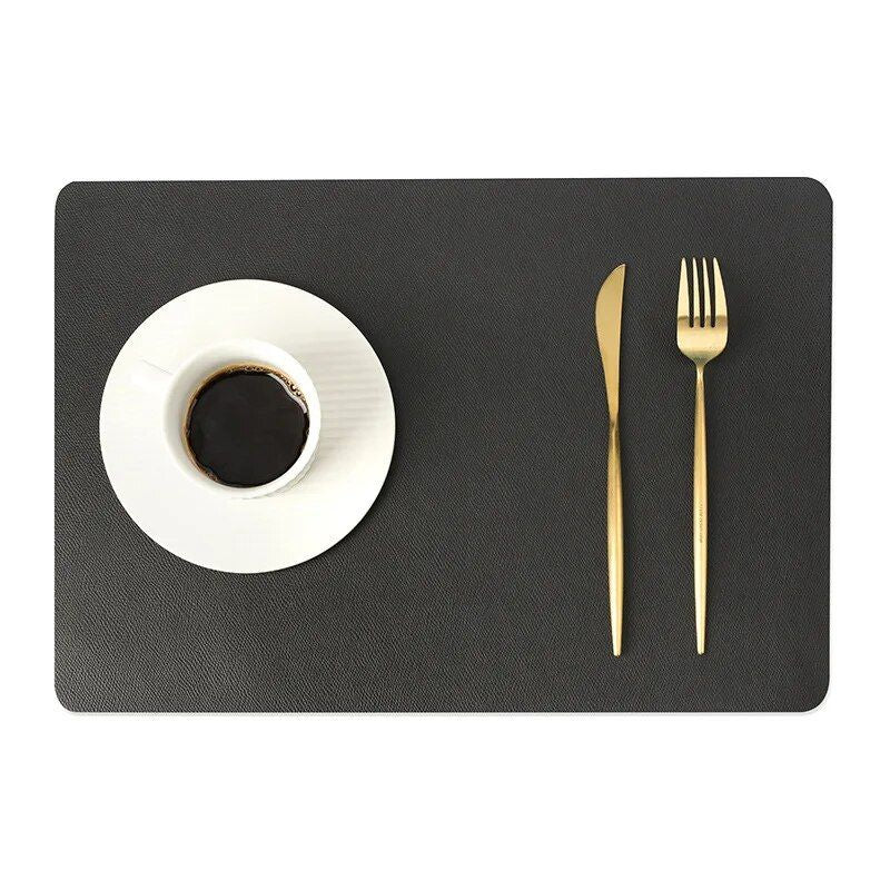 Elegant Double-Sided Leather Table Mat - Waterproof, Heat-Resistant Placemat for Dining Elegance