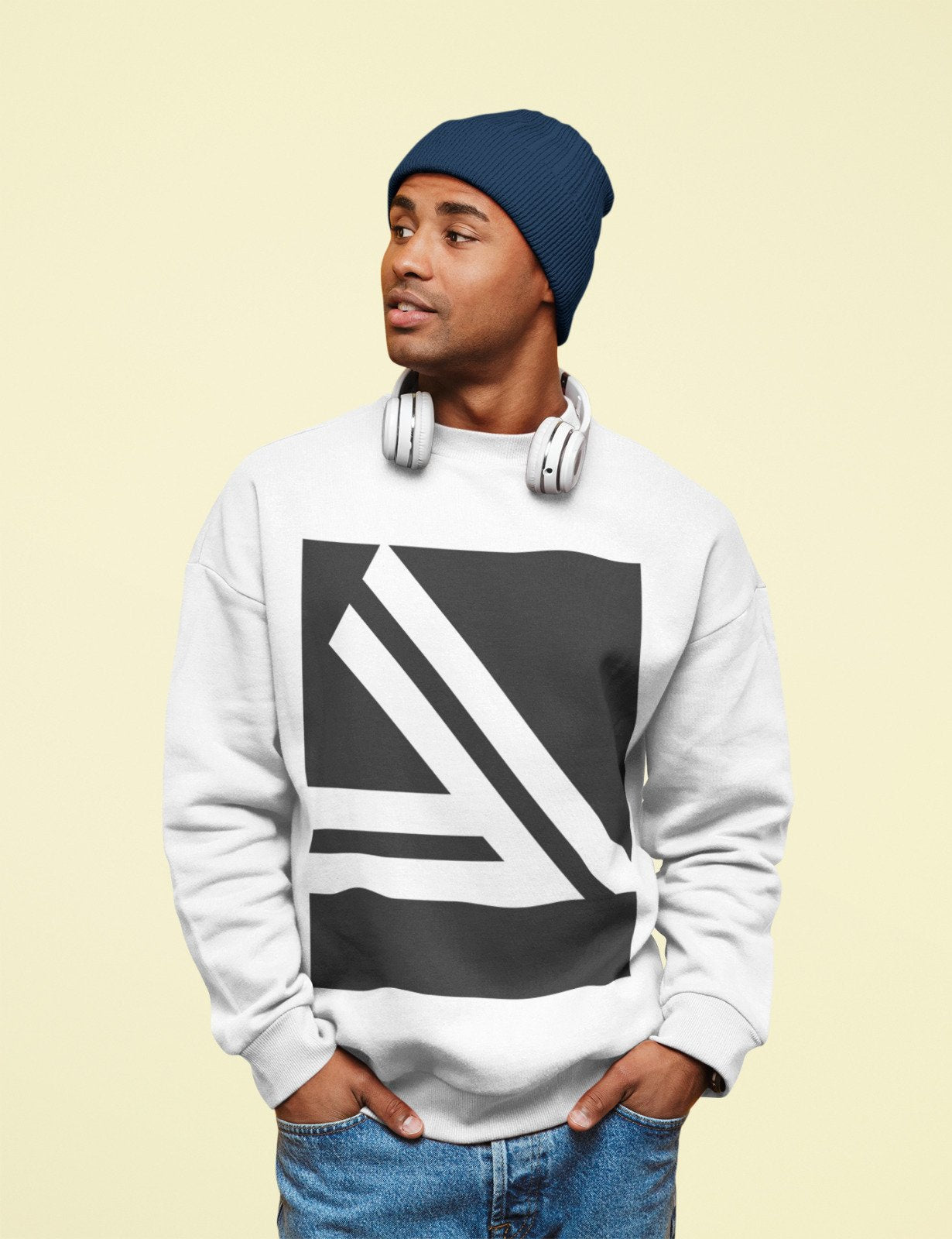 Men's Double Slanted Logo Crewneck Sweatshirt - Zomdo Marketplace | Zomdo.com