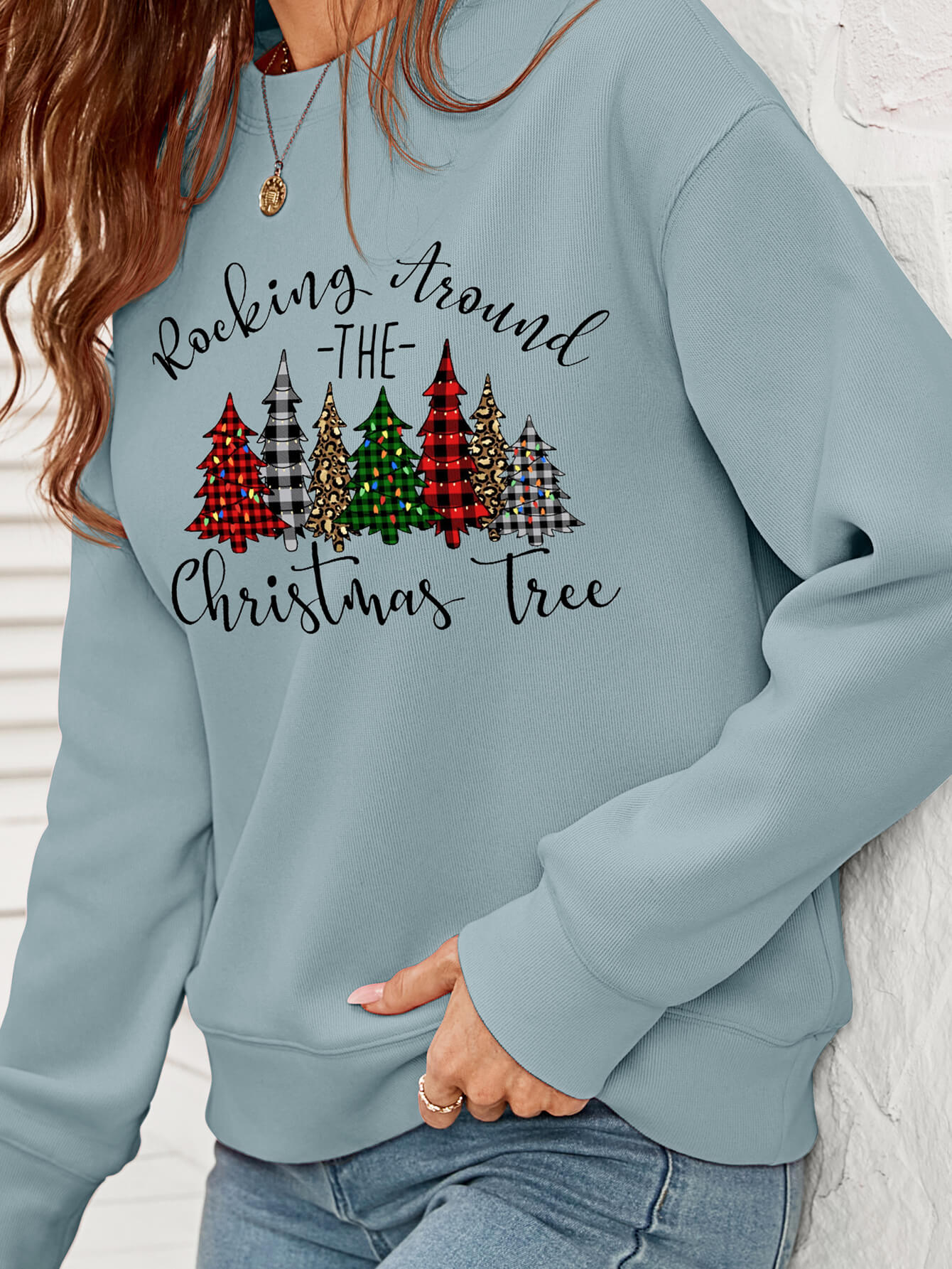 Christmas Tree Letter Graphic Sweatshirt