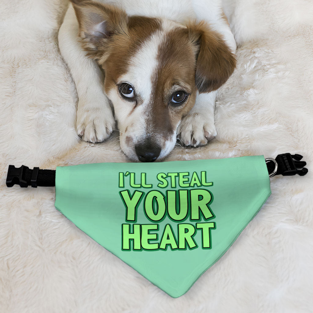 I'll Steal Your Heart Pet Bandana Collar - Art Print Scarf Collar - Word Design Dog Bandana