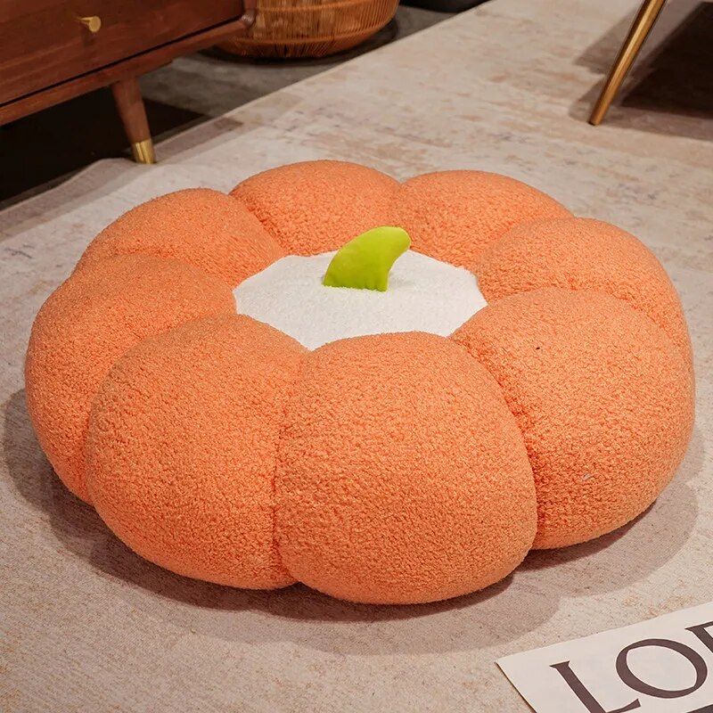 Plush Pumpkin-Shaped Futon Cushion