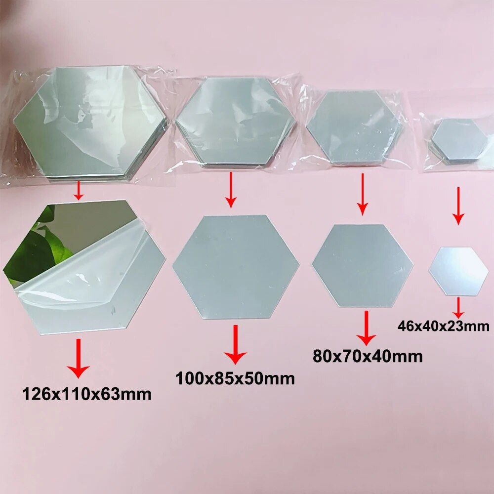 Hexagon 3D Mirror Wall Stickers