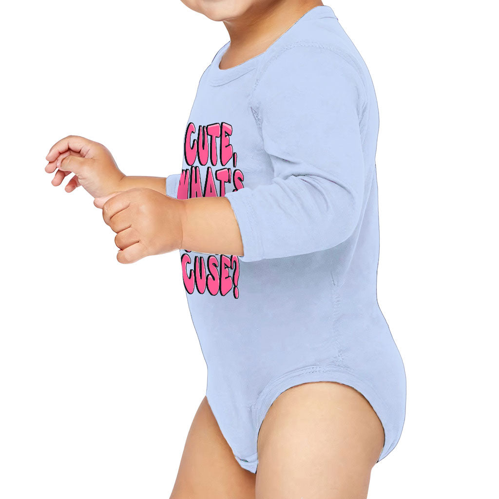 I'm Cute Baby Long Sleeve Onesie - Funny Baby Long Sleeve Bodysuit - Trendy Baby One-Piece