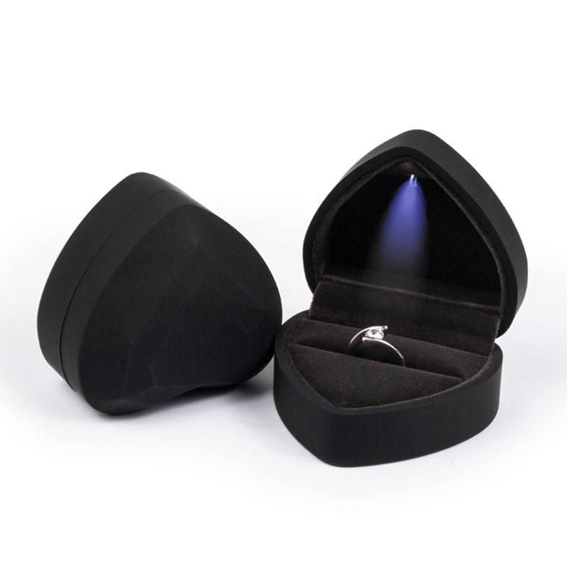 Enchanting LED Heart-Shaped Ring Box - Elegant Jewelry Presentation Case