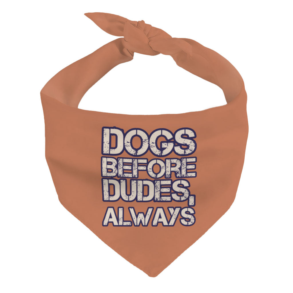 Dogs Before Dudes Pet Bandana - Dog Theme Dog Bandana - Funny Pet Scarf