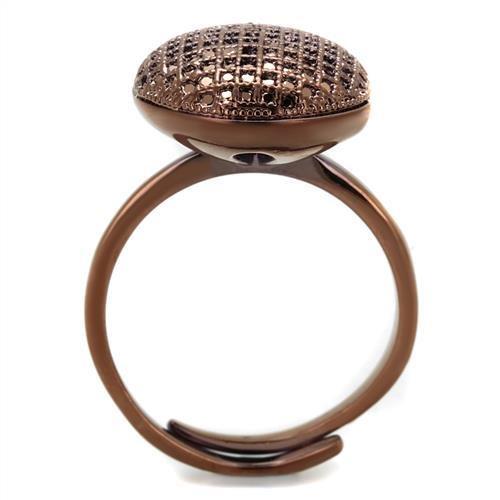 3W1178 - IP Coffee light Brass Ring with AAA Grade CZ in Light Coffee