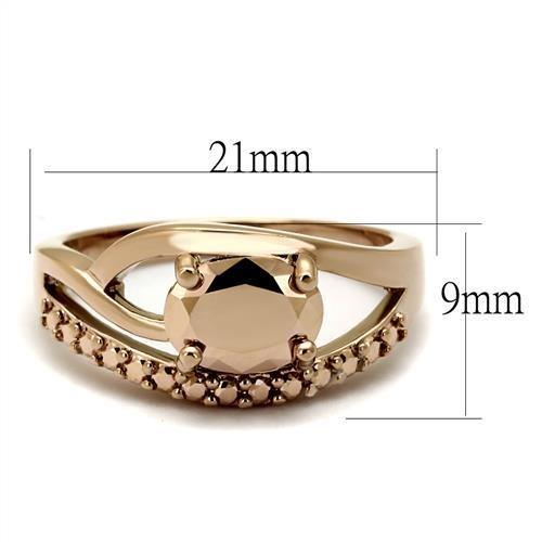 3W1198 - IP Rose Gold(Ion Plating) Brass Ring with AAA Grade CZ  in