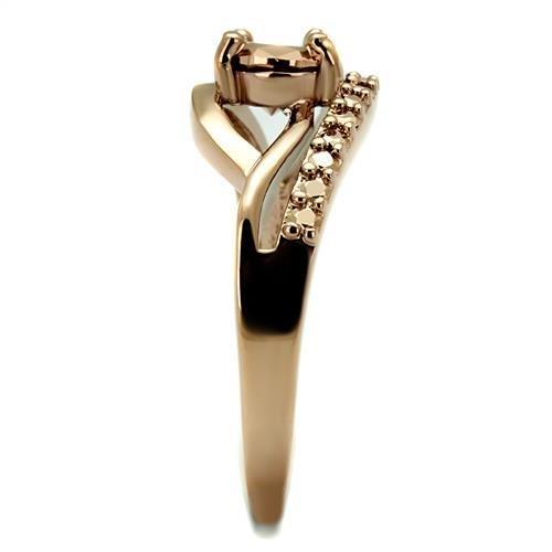 3W1198 - IP Rose Gold(Ion Plating) Brass Ring with AAA Grade CZ  in