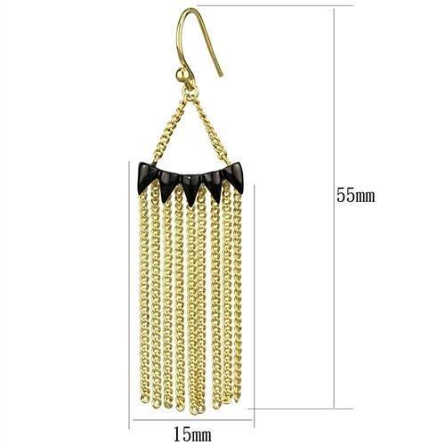 3W1206 - Gold+Ruthenium Brass Earrings with Top Grade Crystal in