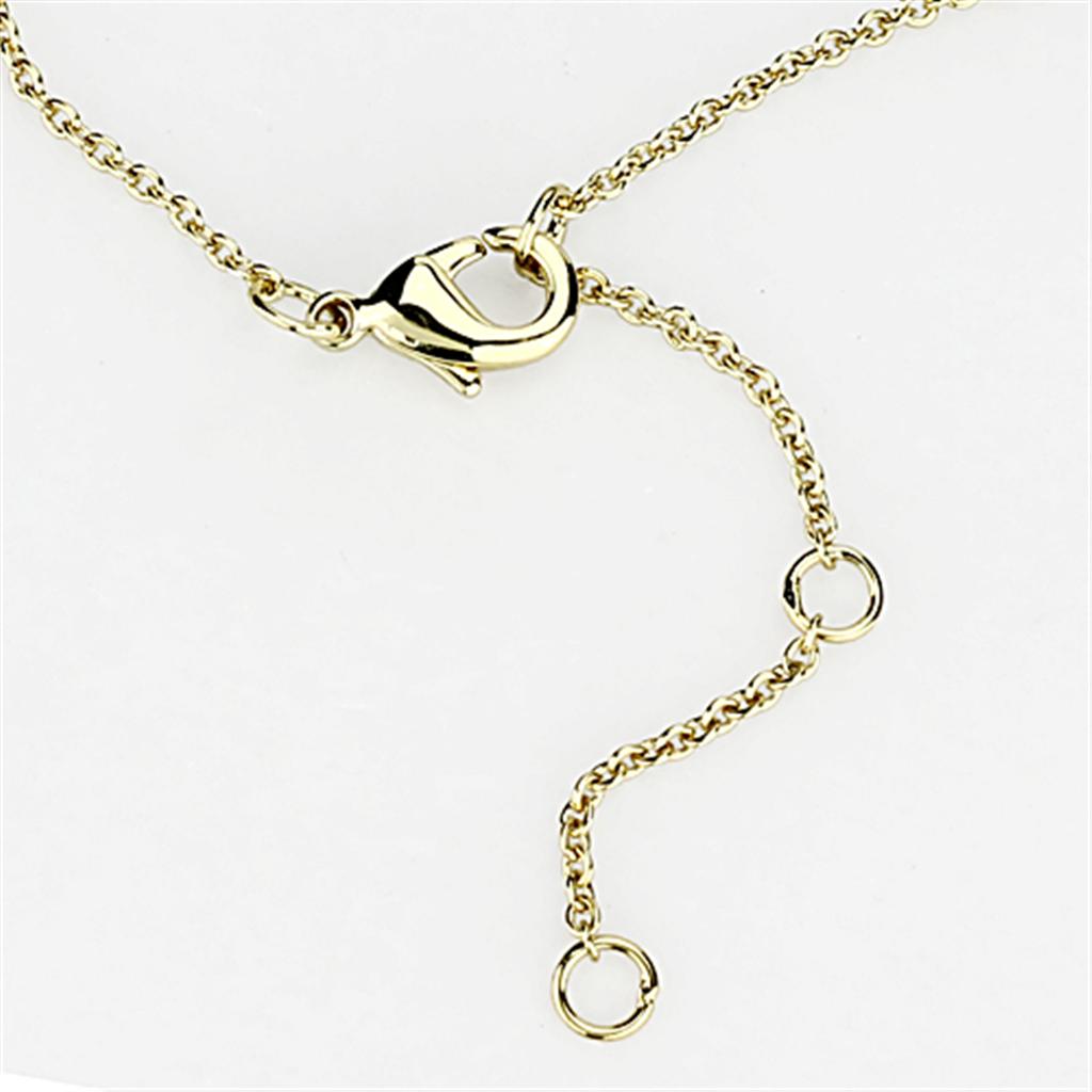 3W459 - Gold+Rhodium Brass Necklace with AAA Grade CZ in Clear