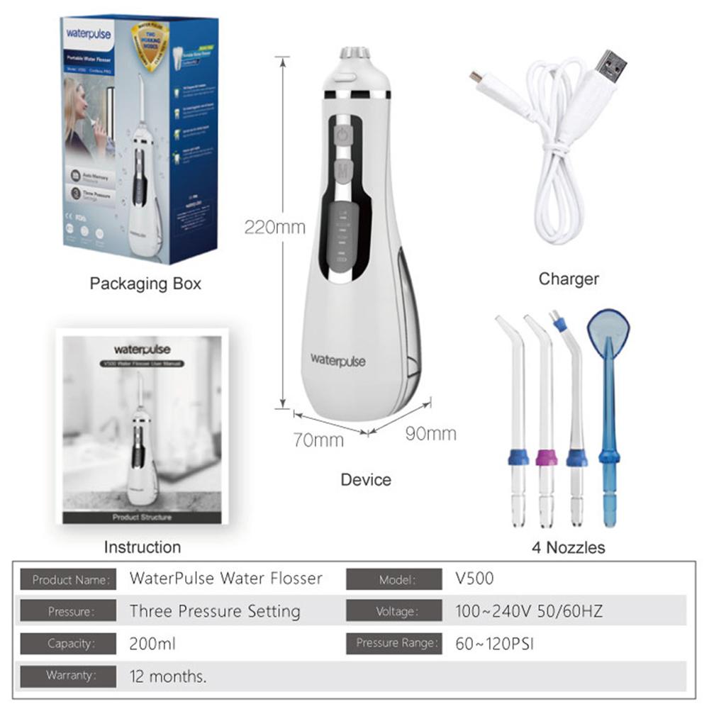 Water Flosser Cordless Dental Portable Oral Irrigator Teeth Cleaning