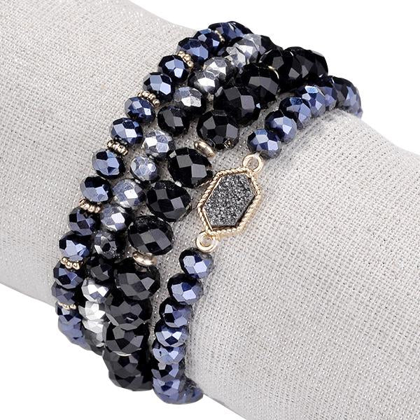 Arm Candy Natural Stone And Glass Crystal Bracelets