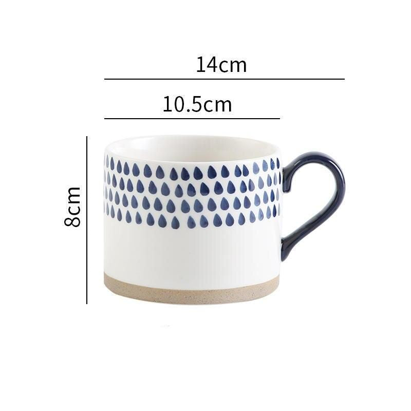 450ML Nordic-Inspired Ceramic Coffee Mug - Japanese Style Large Capacity Cup for Milk, Oatmeal, Breakfast