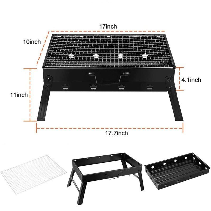 Compact and Versatile Portable Charcoal Grill - Ideal for Outdoor Cooking, Camping, and Picnics