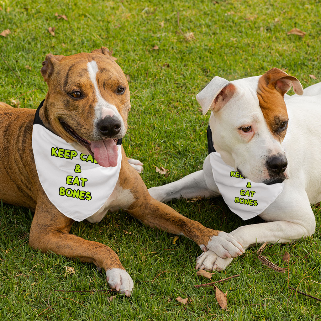 Keep Calm Pet Bandana Collar - Trendy Scarf Collar - Printed Dog Bandana