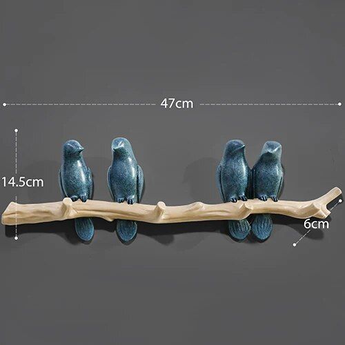 Charming Resin Bird Wall Hanger - Decorative Key, Towel, and Clothes Hook