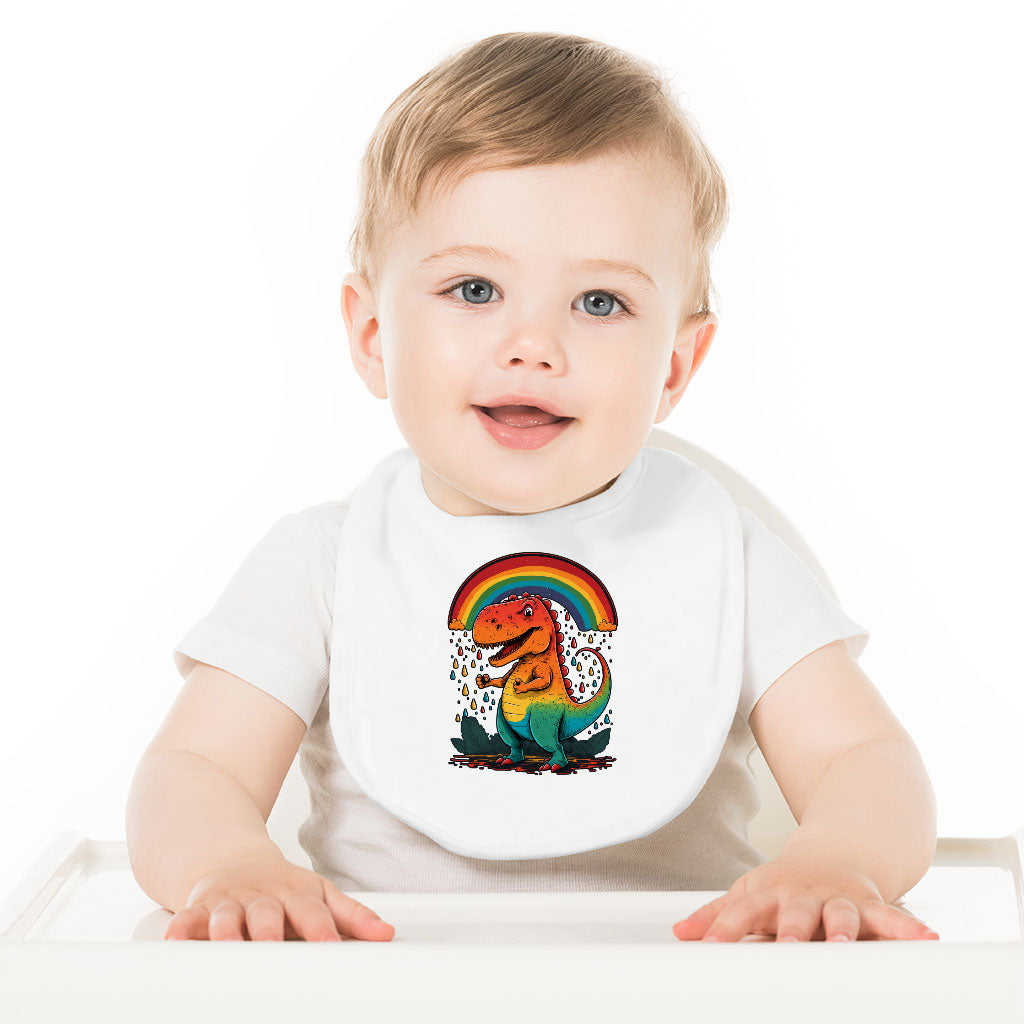 Rainbow Dinosaur Baby Bibs - Cartoon Baby Feeding Bibs - Cute Design Bibs for Eating