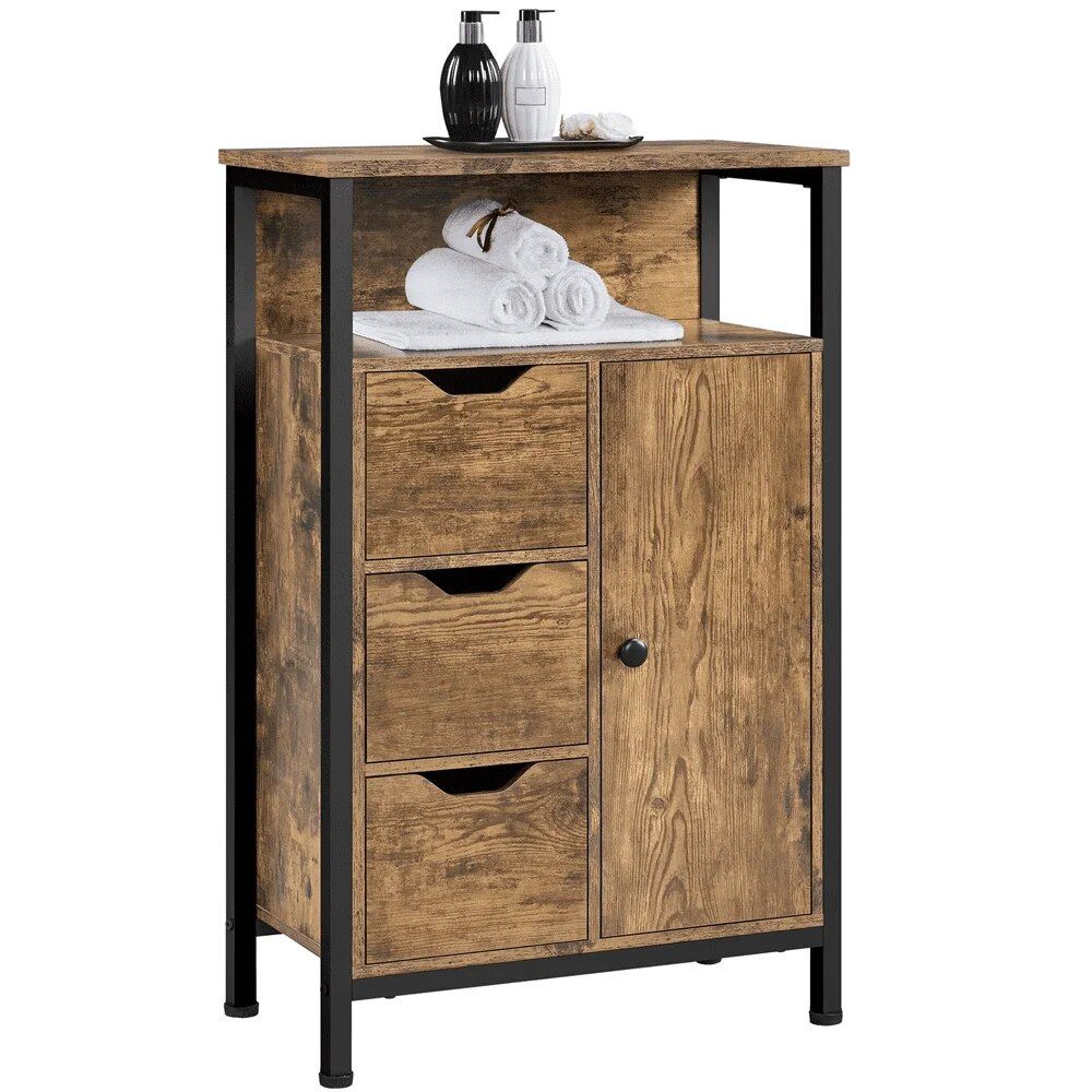 Versatile Wooden Storage Cabinet with Drawers & Shelves for Home Organization