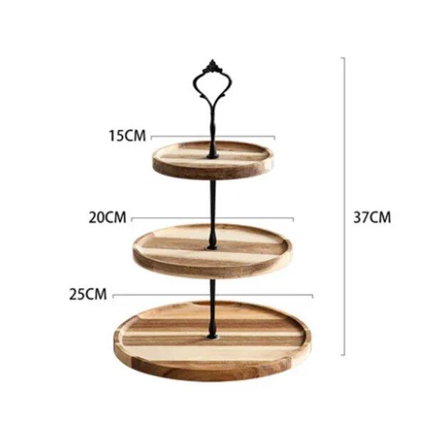 Elegant Wooden Tiered Cake Stand - Perfect for Weddings, Parties, and Home Use