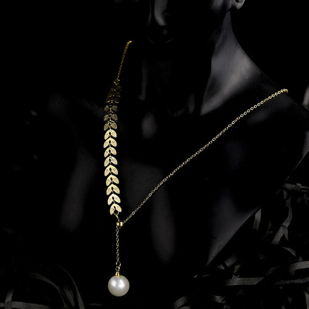 Wheat Shaped Pearl Necklace