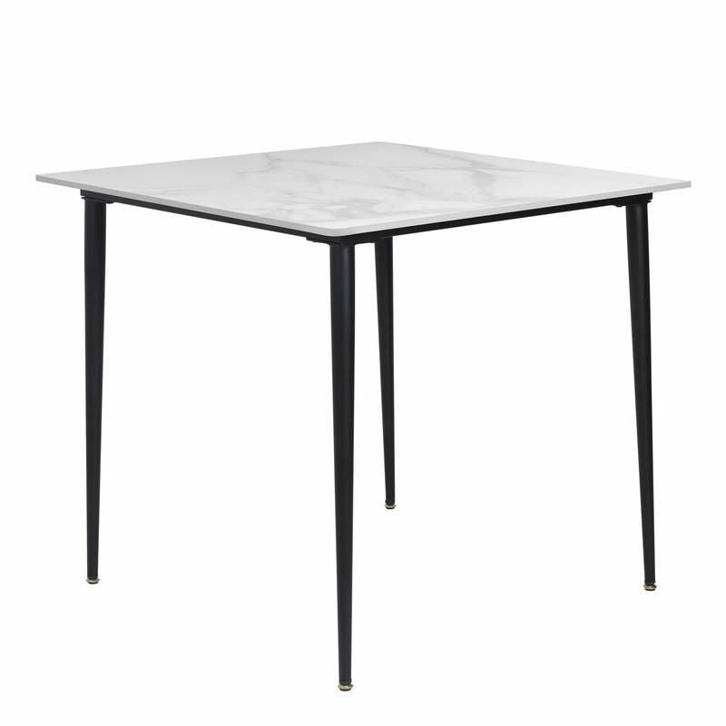 Modern Minimalist Sintered Stone Dining Table with Metal Legs