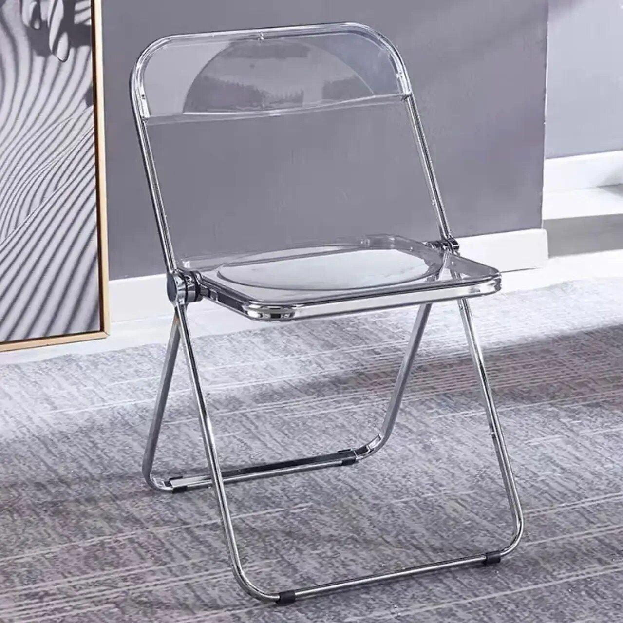 Modern Acrylic Transparent Folding Dining Chair - Set of 4