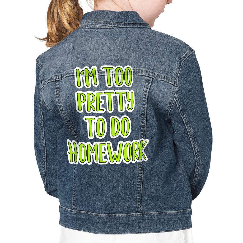 Funny Design Kids' Denim Jacket - Funny Saying Jean Jacket - Best Print Denim Jacket for Kids