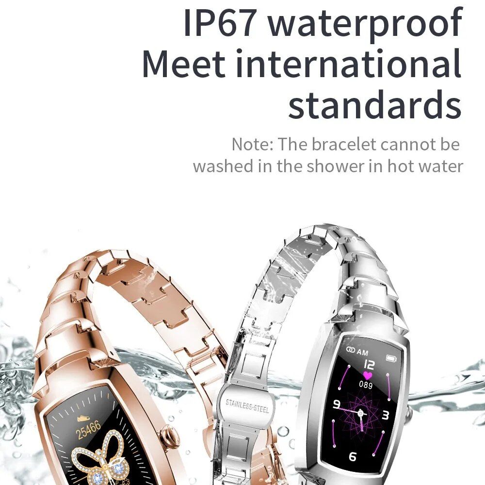 2023 Elegant Diamond Wristband Smartwatch: Fitness & Heart Rate Tracker - IP67 Waterproof