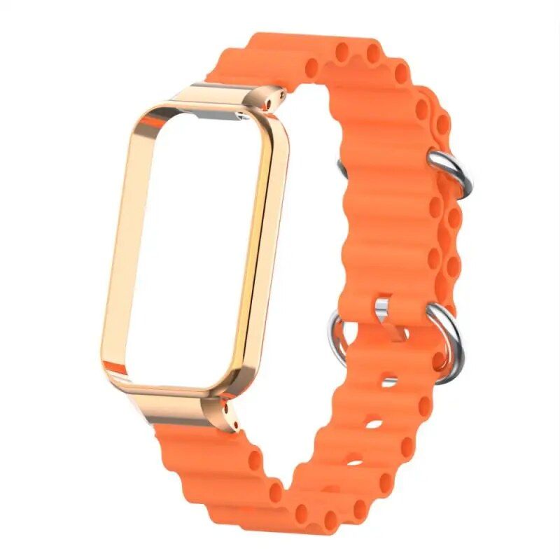 Ocean Silicone Watch Band with Protective Case - Rectangle/Square-shape Design