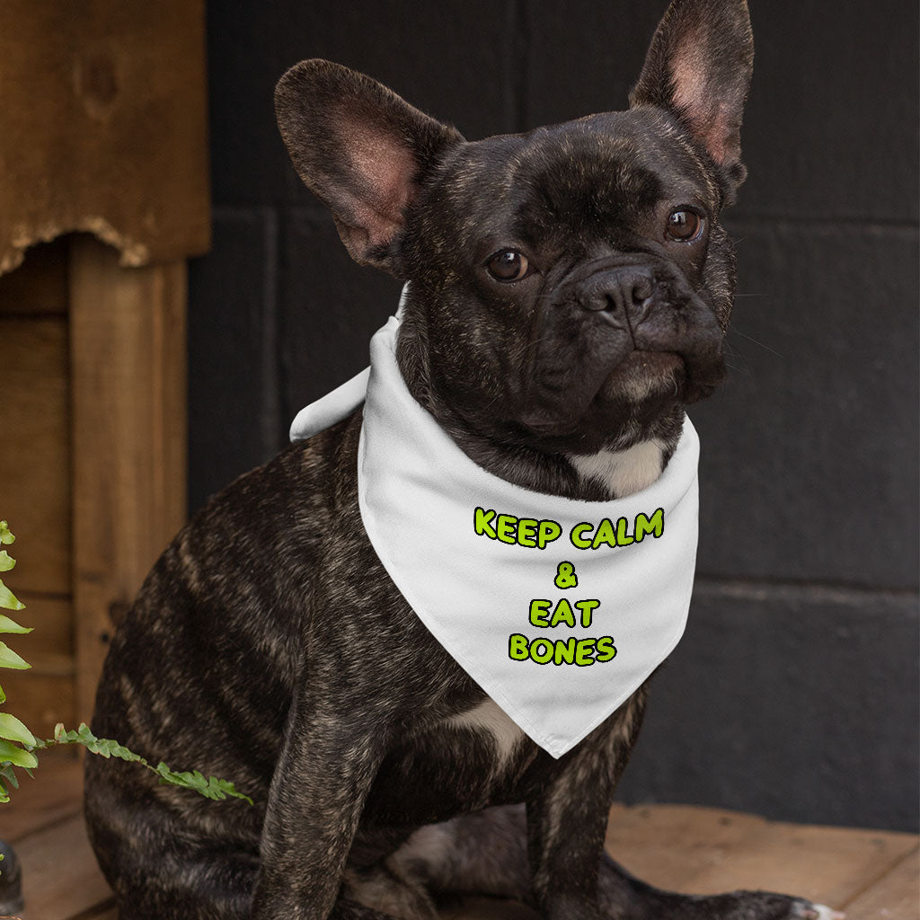 Keep Calm Pet Bandana - Trendy Dog Bandana - Printed Pet Scarf