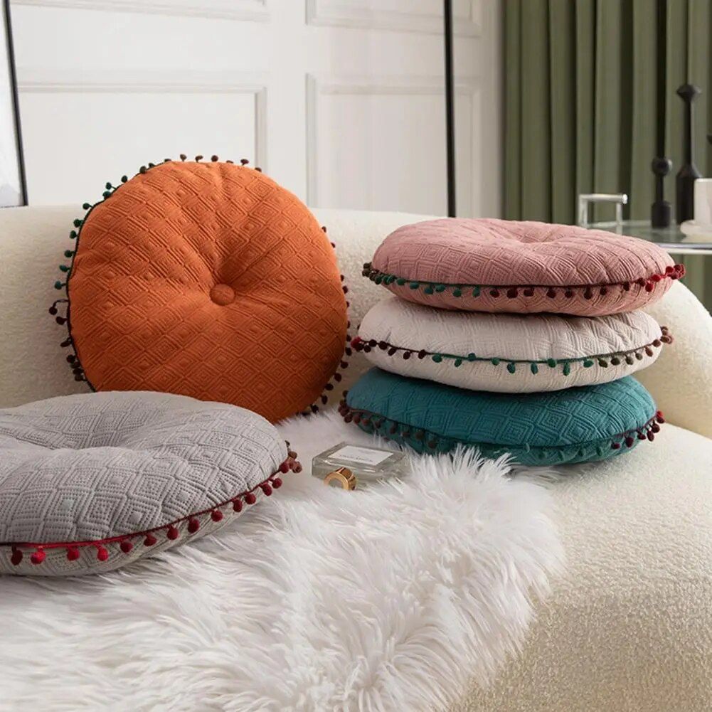 Round Tassel Throw Pillow