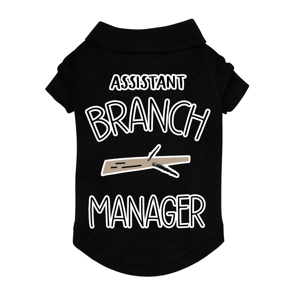 Assistant Branch Manager Dog Polo Shirt - Minimalist Dog T-Shirt - Print Dog Clothing