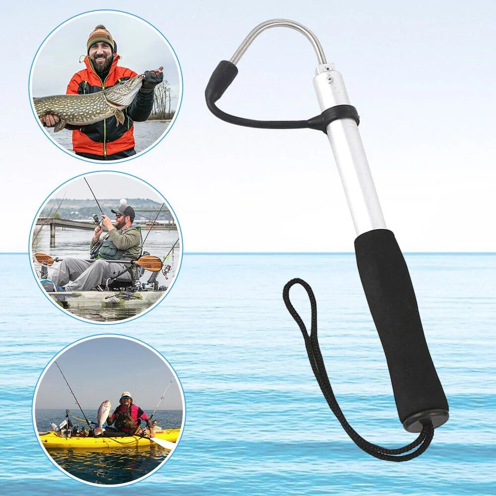 Multi-Size Telescopic Fishing Gaff with Barbs - Perfect for Ice, Sea, and Boat Fishing