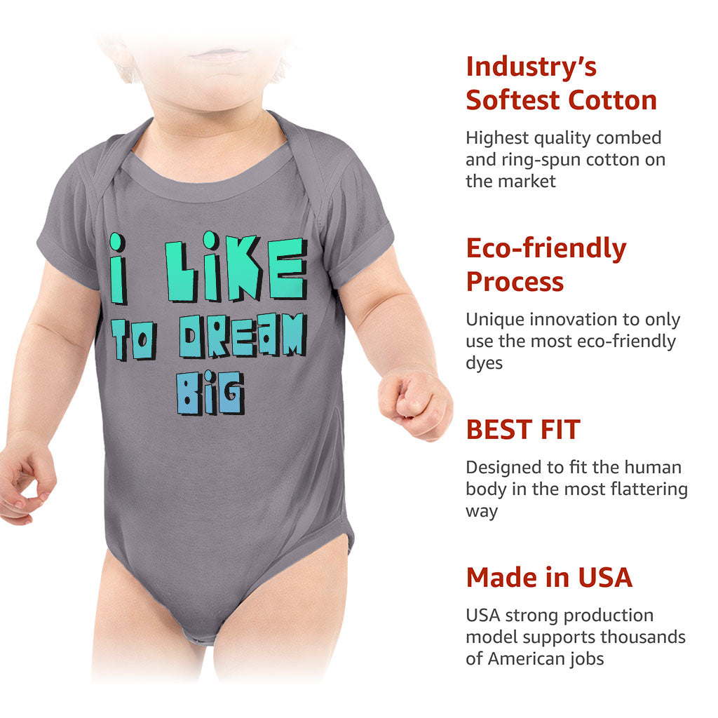 Dream Lover Baby Jersey Onesie - Text Design Baby Bodysuit - Printed Baby One-Piece