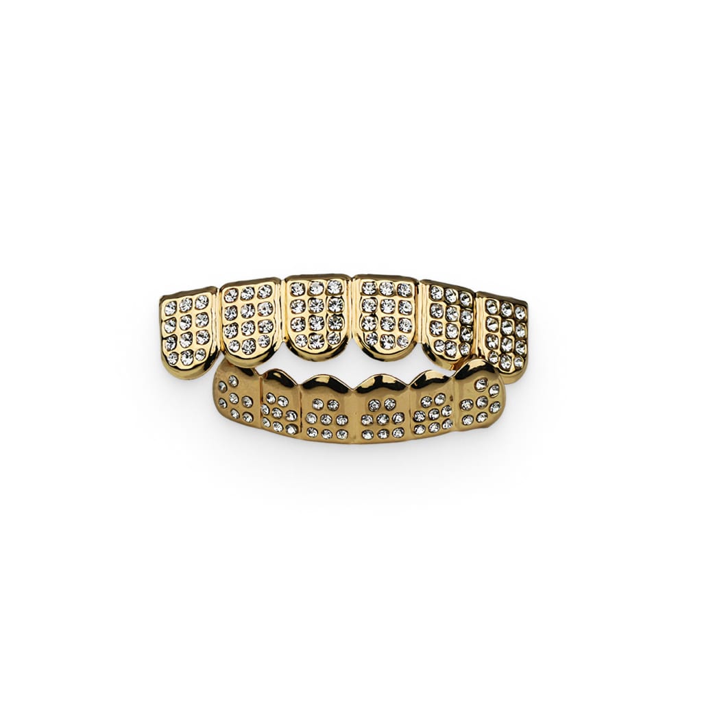 Faux Diamond Golden Grills