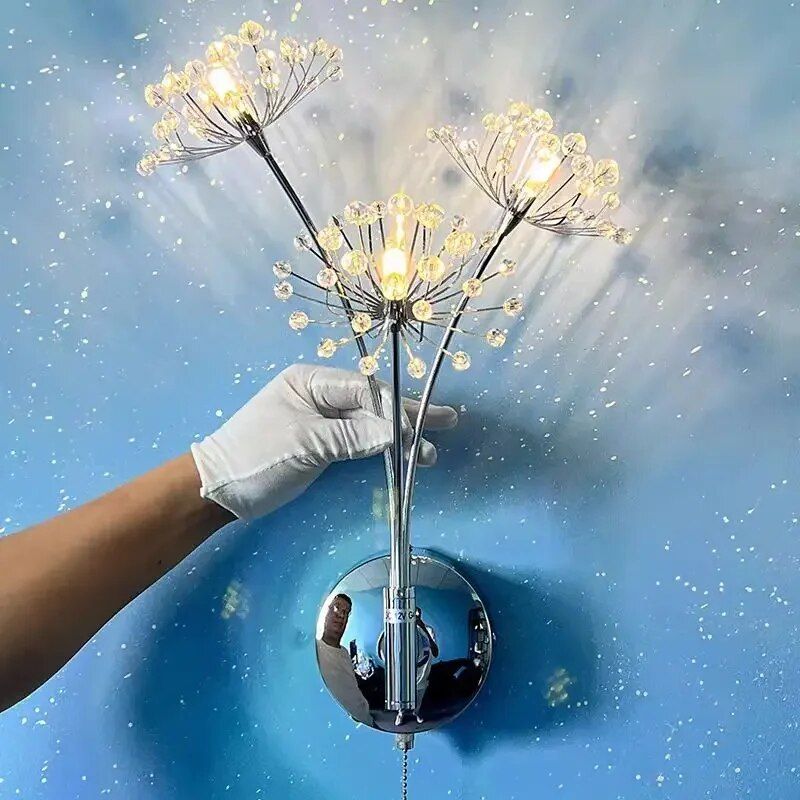 Crystal Dandelion LED Wall Lamp