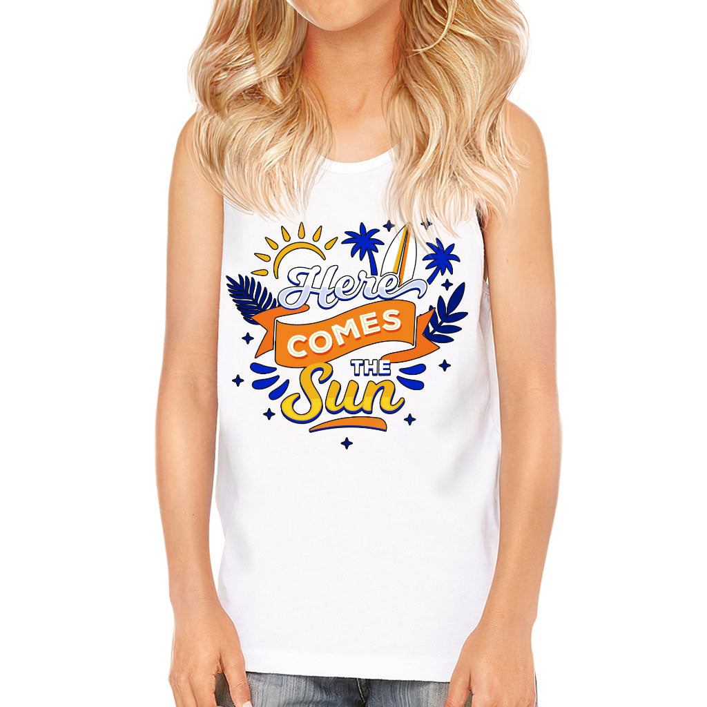 Here Comes the Sun Kids' Jersey Tank - Cute Sleeveless T-Shirt - Themed Kids' Tank Top