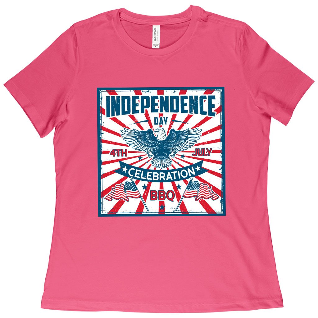 Women's Independence Day Celebration T-Shirt - Vintage Independence Day T-Shirt - Patriotic T-Shirt