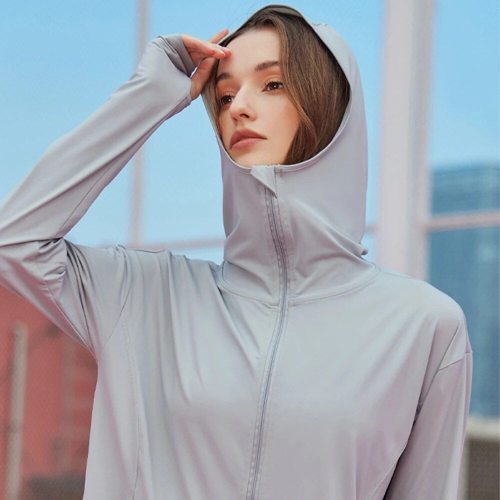 Versatile Long Sleeve Hooded Sport Top for Women