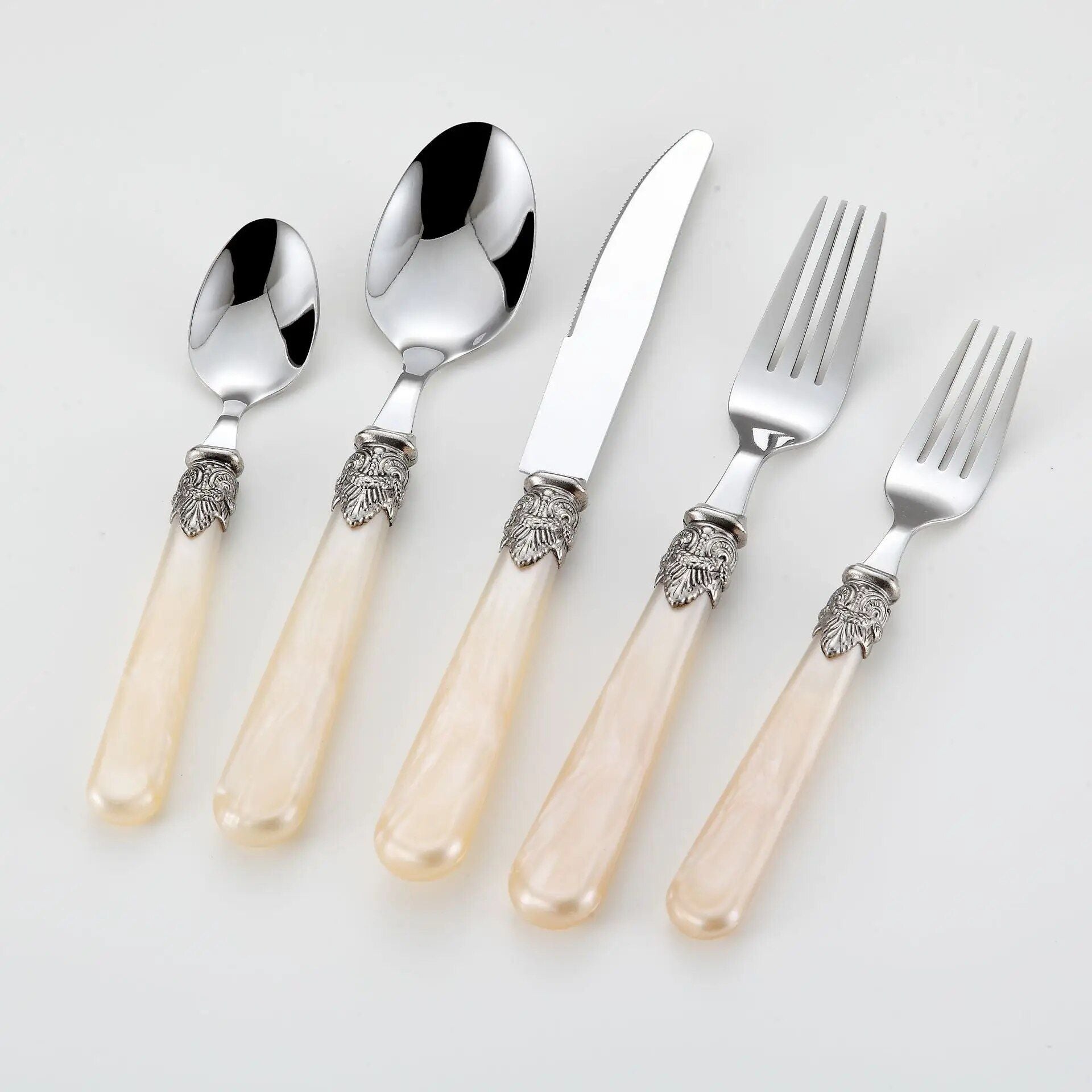 Elegant Gold Inlay Stainless Steel Cutlery Set