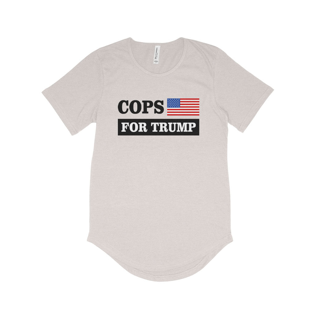 Men's Cops for Trump T-Shirt with Curved Hem - Trump for America T-Shirt