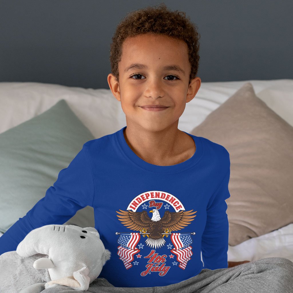 Kids' Independence Day 4th of July Long Sleeve T-Shirt - Independence Day T-Shirts - Patriotic USA T-Shirt