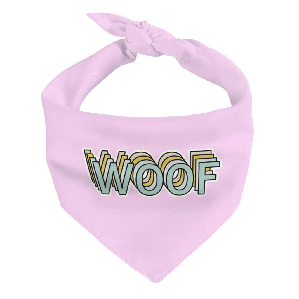 Woof Pet Bandana - Word Art Dog Bandana - Beautiful Pet Scarf