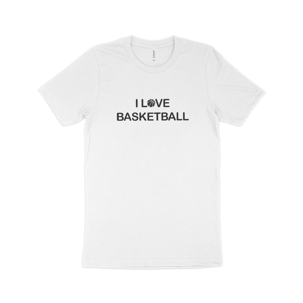 I Love Basketball Unisex Jersey T-Shirt Made in USA