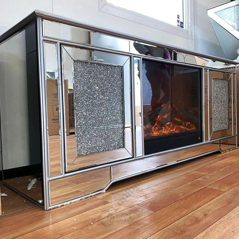 Elegant Mirrored TV Stand