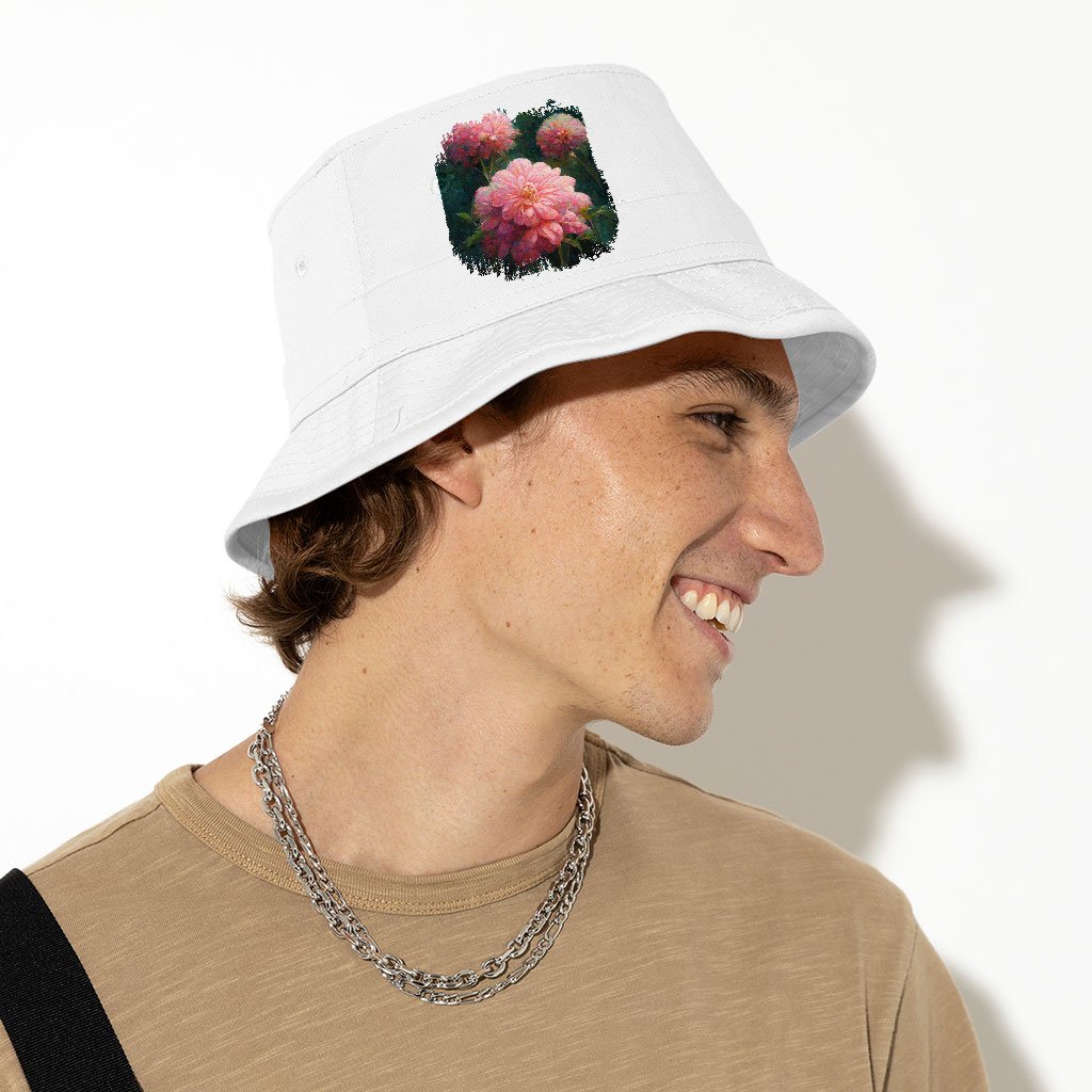 Dahlia Flower Design Bucket Hat - Graphic Hat - Art Bucket Hat