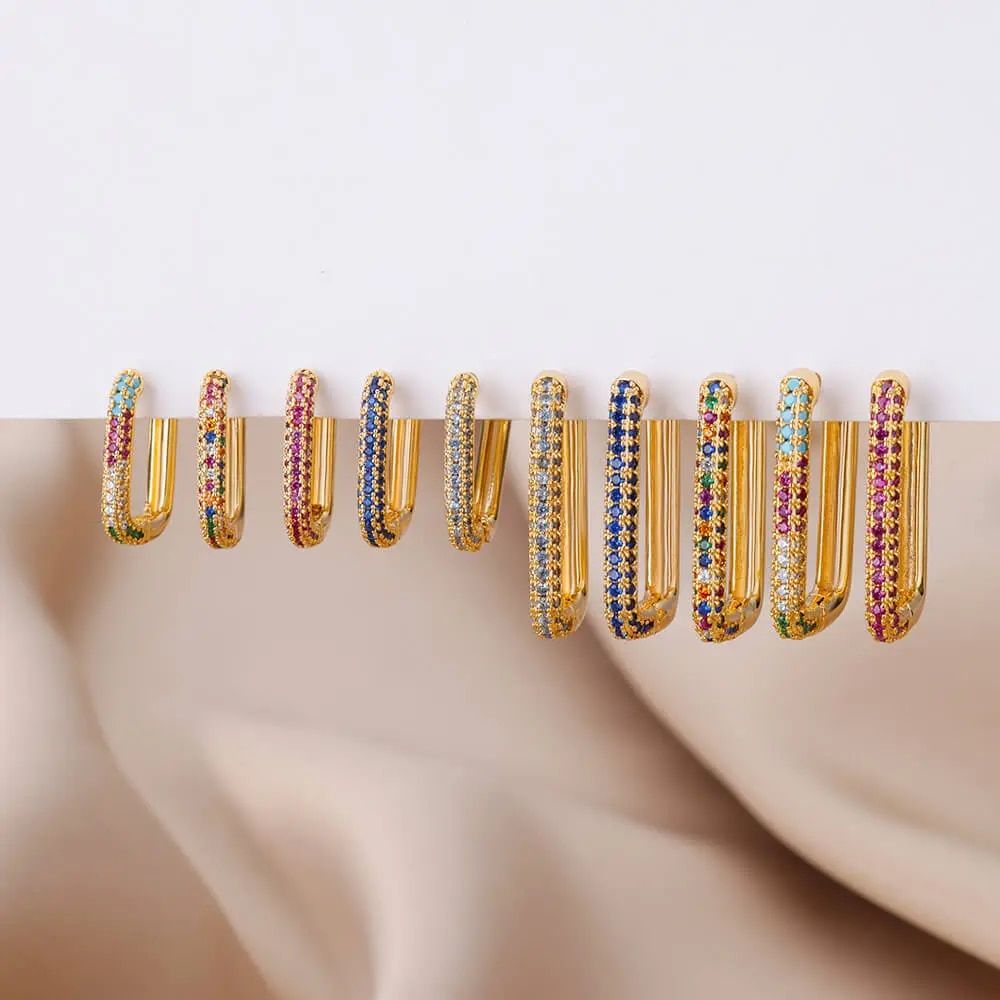 Zircon Hoop Earrings