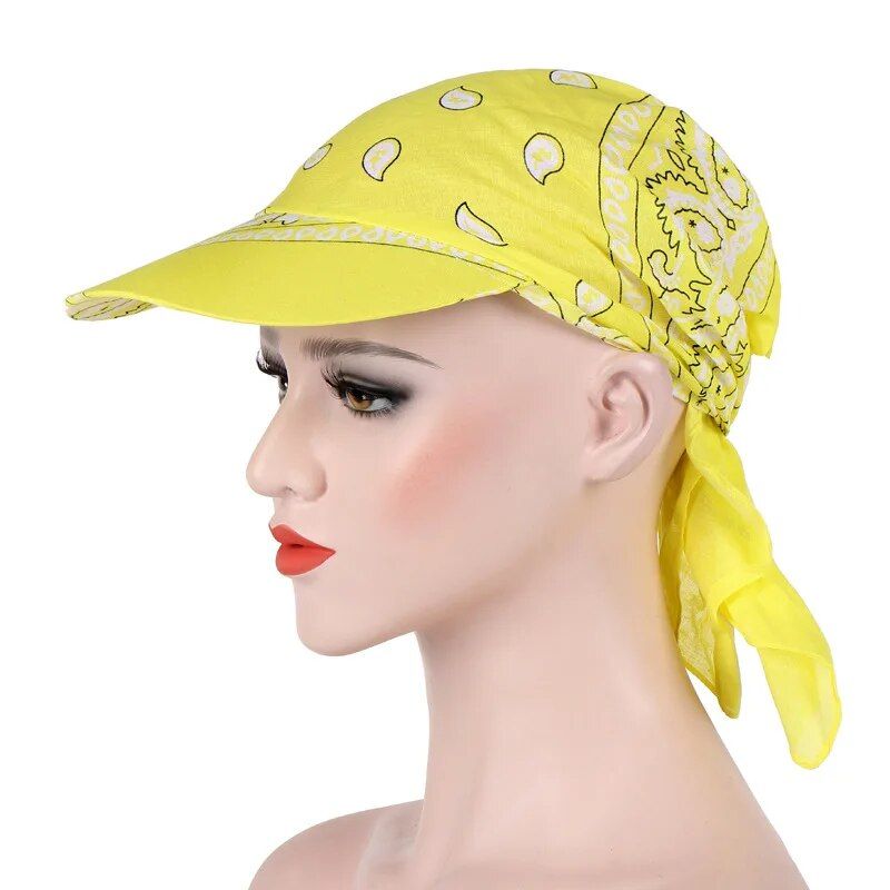 Multi-Season Women's Beach Turban with Sunscreen Brim